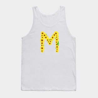 Sunflowers Initial Letter M (White Background) Tank Top